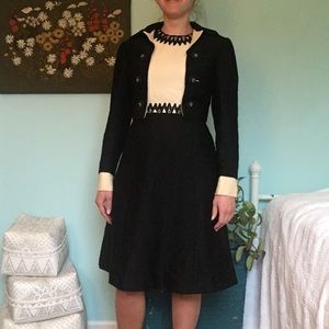 Jackie O Style Vintage Wool Dress and Blazer